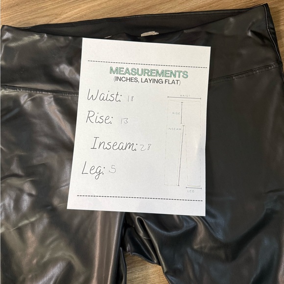 Seven7 Faux Leather Leggings | Size XXL | High Rise Stretchy Black Pants - Picture 6 of 8